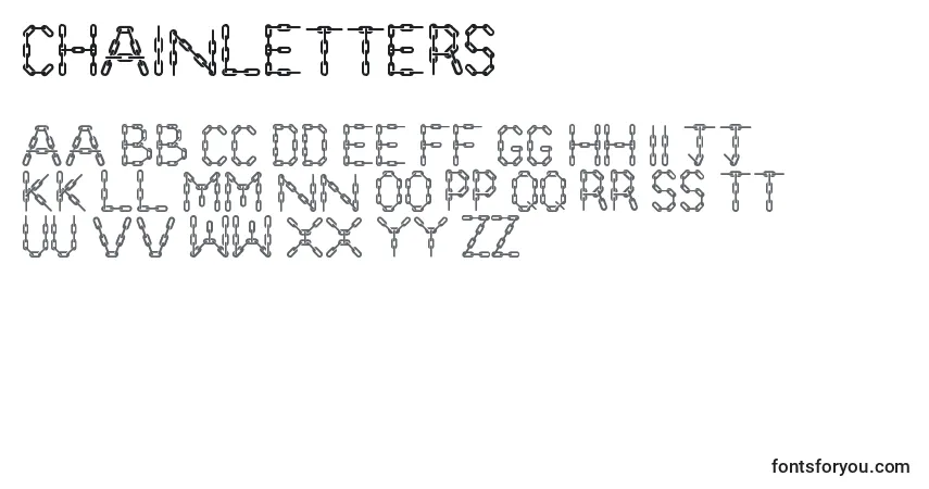 ChainLetters font – alphabet, numbers, special characters