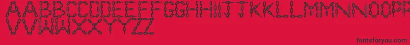 フォントChainLetters – 赤い背景に黒い文字