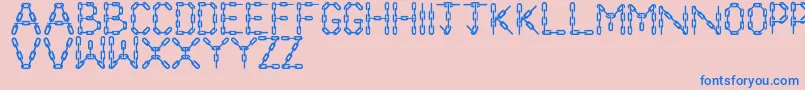 ChainLetters Font – Blue Fonts on Pink Background