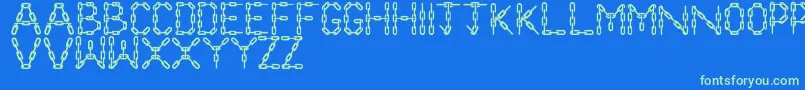 ChainLetters Font – Green Fonts on Blue Background