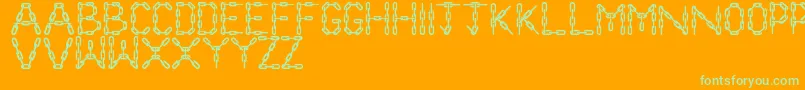 ChainLetters Font – Green Fonts on Orange Background