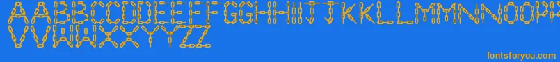 Fonte ChainLetters – fontes laranjas em um fundo azul