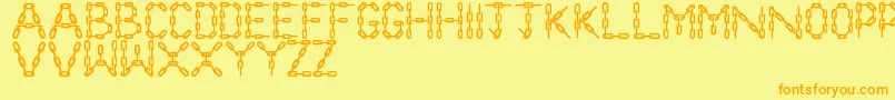 ChainLetters Font – Orange Fonts on Yellow Background