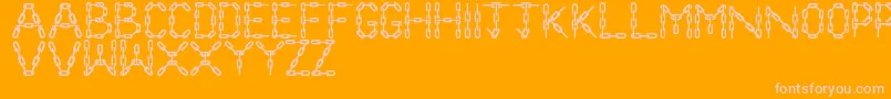 ChainLetters Font – Pink Fonts on Orange Background