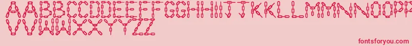 ChainLetters Font – Red Fonts on Pink Background