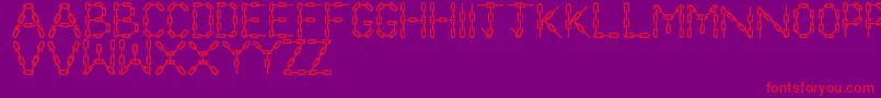 ChainLetters Font – Red Fonts on Purple Background