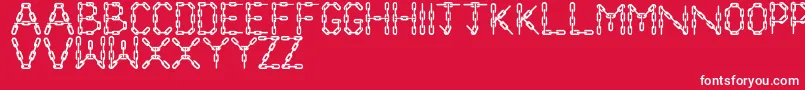 ChainLetters-Schriftart – Weiße Schriften auf rotem Hintergrund
