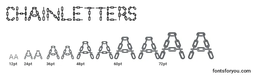 ChainLetters font sizes