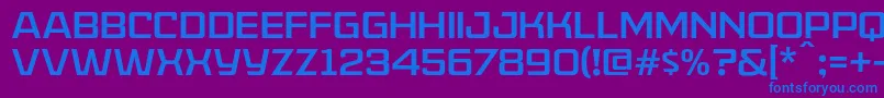 フォントAmericanCaptainPatrius02Fre – 紫色の背景に青い文字