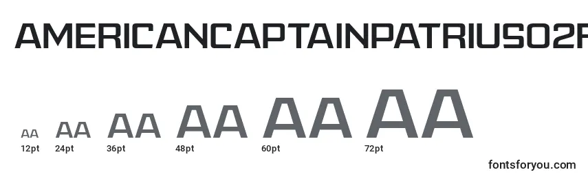 Размеры шрифта AmericanCaptainPatrius02Fre