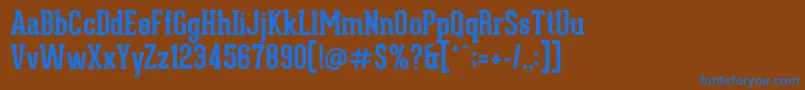 GearedSlabBold Font – Blue Fonts on Brown Background