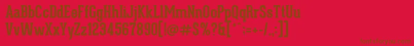 GearedSlabBold Font – Brown Fonts on Red Background