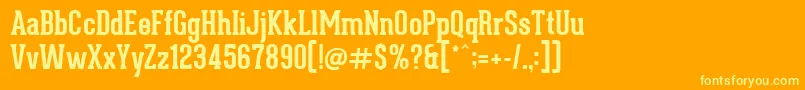 Подробнее о шрифте GearedSlabBold Шрифт GearedSlabBold – жёлтые шрифты на оранжевом фоне