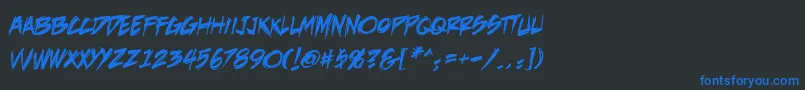 DeathrattleBb Font – Blue Fonts on Black Background