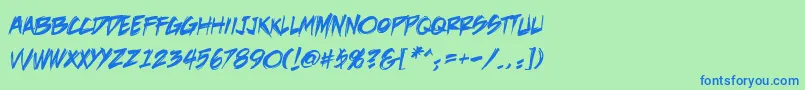 DeathrattleBb Font – Blue Fonts on Green Background
