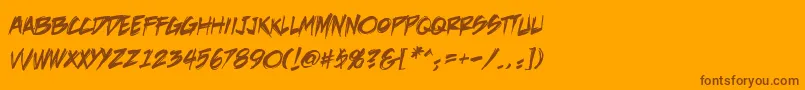 DeathrattleBb Font – Brown Fonts on Orange Background