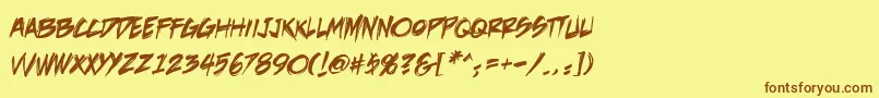 DeathrattleBb Font – Brown Fonts on Yellow Background