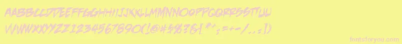 DeathrattleBb Font – Pink Fonts on Yellow Background