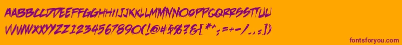 DeathrattleBb Font – Purple Fonts on Orange Background