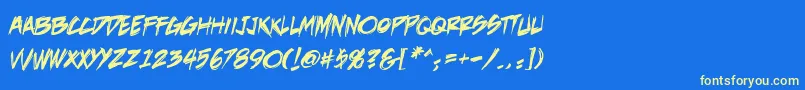 DeathrattleBb Font – Yellow Fonts on Blue Background