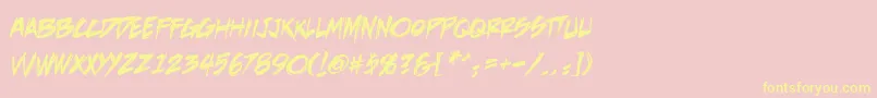 DeathrattleBb Font – Yellow Fonts on Pink Background