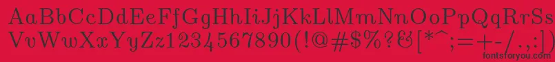 Шрифт Lmromanunsl10Regular – чёрные шрифты на красном фоне