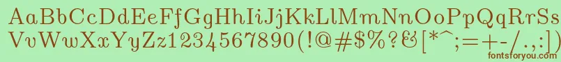 Lmromanunsl10Regular Font – Brown Fonts on Green Background