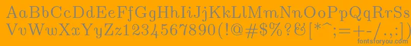 Lmromanunsl10Regular Font – Gray Fonts on Orange Background