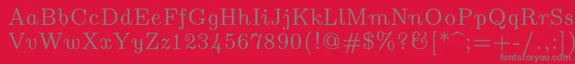Lmromanunsl10Regular Font – Gray Fonts on Red Background
