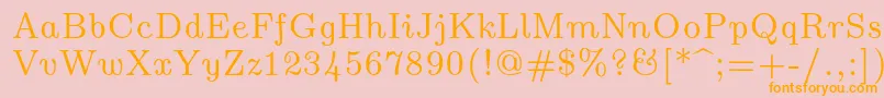 Lmromanunsl10Regular Font – Orange Fonts on Pink Background