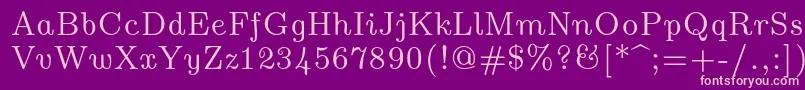Lmromanunsl10Regular Font – Pink Fonts on Purple Background