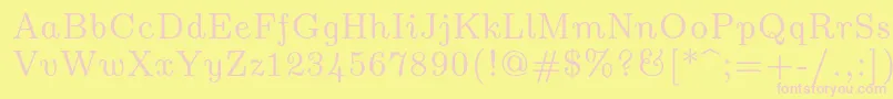Lmromanunsl10Regular Font – Pink Fonts on Yellow Background