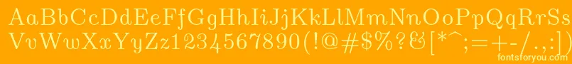 Lmromanunsl10Regular Font – Yellow Fonts on Orange Background