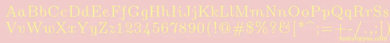 fuente Lmromanunsl10Regular – Fuentes Amarillas Sobre Fondo Rosa