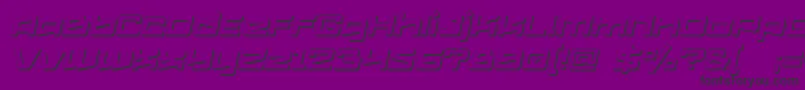 Logofontik4fExtrudedItalic-Schriftart – Schwarze Schriften auf violettem Hintergrund