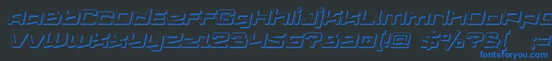 Logofontik4fExtrudedItalic Font – Blue Fonts on Black Background