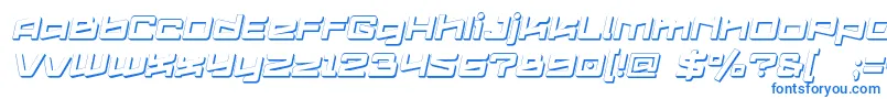 フォントLogofontik4fExtrudedItalic – 青いフォント