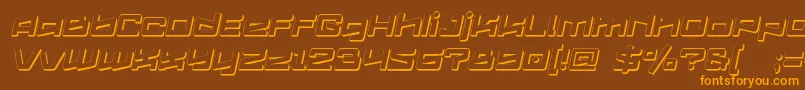 Logofontik4fExtrudedItalic Font – Orange Fonts on Brown Background