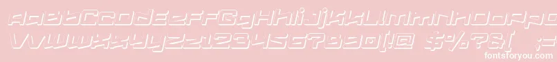 Logofontik4fExtrudedItalic Font – White Fonts on Pink Background