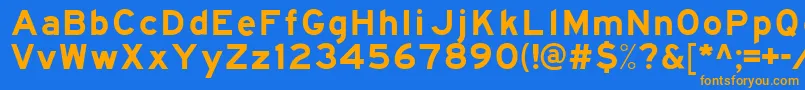 フォントTraffic6 – オレンジ色の文字が青い背景にあります。