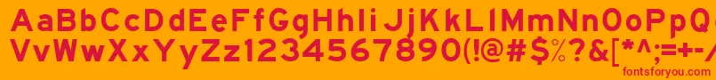 Traffic6-Schriftart – Rote Schriften auf orangefarbenem Hintergrund