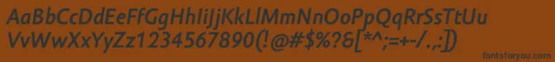 Czcionka AmorSansProBoldItalic – czarne czcionki na brązowym tle