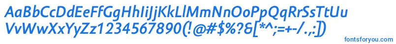 AmorSansProBoldItalic Font – Blue Fonts on White Background