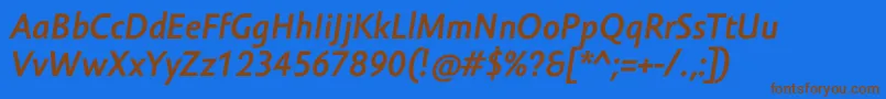Lisätietoja AmorSansProBoldItalic-fontista AmorSansProBoldItalic-fontti – ruskeat fontit sinisellä taustalla