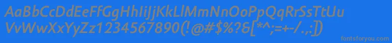 More about AmorSansProBoldItalic Font AmorSansProBoldItalic Font – Gray Fonts on Blue Background