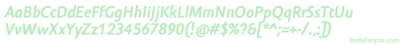 AmorSansProBoldItalic-Schriftart – Grüne Schriften auf weißem Hintergrund