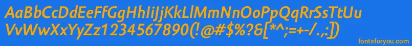 AmorSansProBoldItalic Font – Orange Fonts on Blue Background