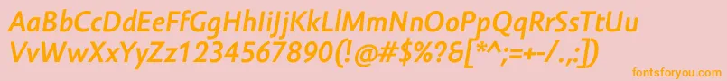 AmorSansProBoldItalic Font – Orange Fonts on Pink Background