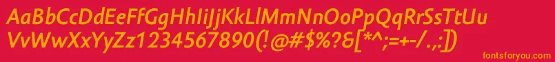 AmorSansProBoldItalic Font – Orange Fonts on Red Background