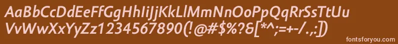 AmorSansProBoldItalic Font – Pink Fonts on Brown Background